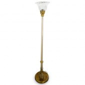 CRYSTAL & BRASS FLOOR LAMPDESC
