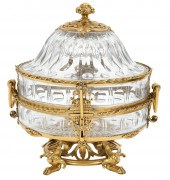 CRYSTAL & BRONZE TANTALUS SET
