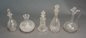 CRYSTAL CARAFE, EWER AND THREE