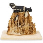 CRYSTAL CARVED PENGUIN & SEA L
