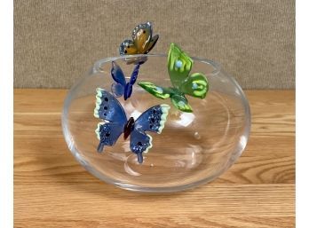 Crystal center bowl with applied
