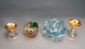 CRYSTAL CENTERBOWL, A PAIR OF