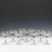CRYSTAL CHAMPAGNE COUPES, SET