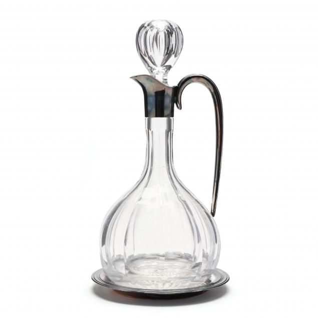 CRYSTAL EWER WITH STERLING COLLAR