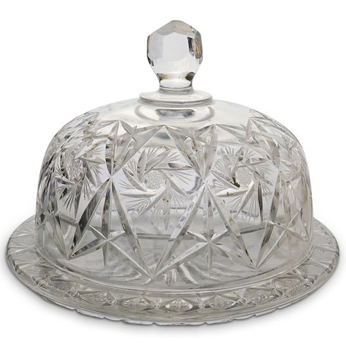 CRYSTAL GLASS CAKE DOMED