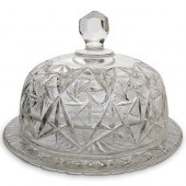 CRYSTAL GLASS CAKE DOMED PLATE