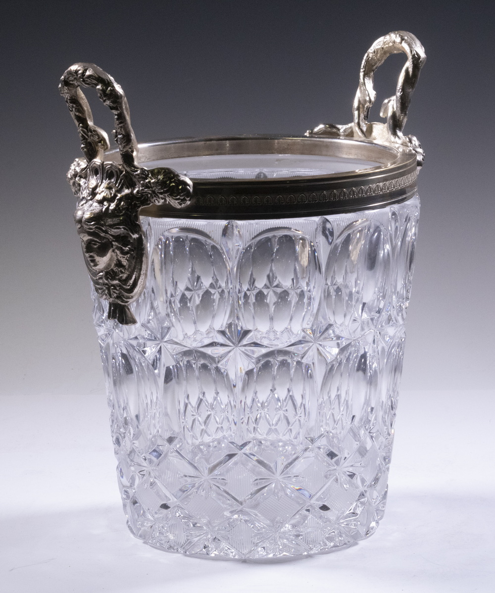 CRYSTAL ICE BUCKET Vintage Metal