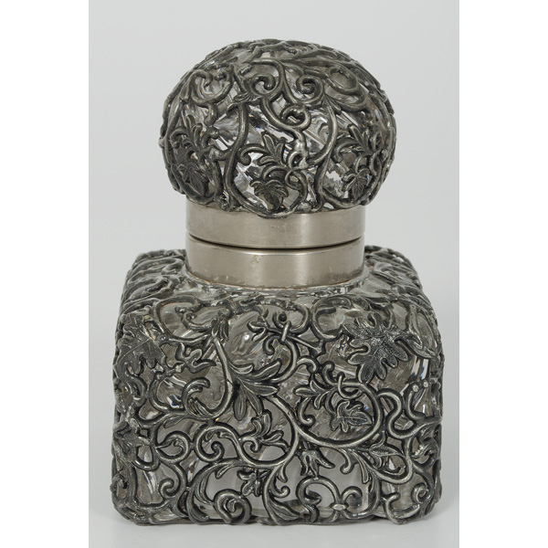 Crystal Metal Overlay Inkwell