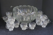 CRYSTAL PUNCH BOWL WITH LADLE