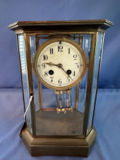 CRYSTAL REGULATOR CLOCK, BRASS
