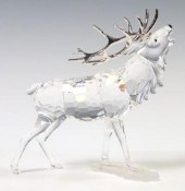 CRYSTAL STAG SILVER-TONE ANTLE