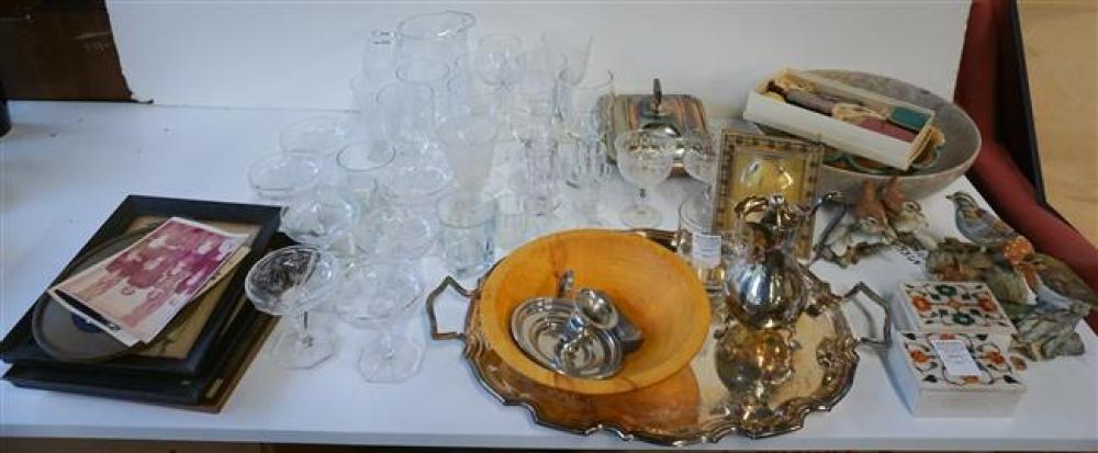 CRYSTAL STEMWARE, MARBLE BOWL,