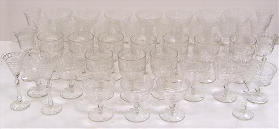 Crystal/glass stemware including: