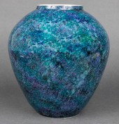 CRYSTALLINE GLAZED CERAMIC VAS