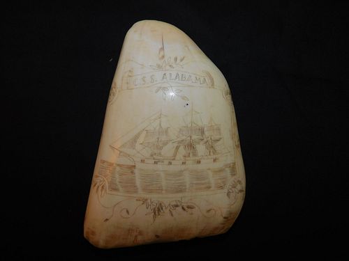 CSS ALABAMA SCRIMSHAW WHALE