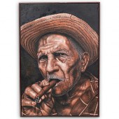 CUBAN CIGAR OIL ON CANVASDESCR