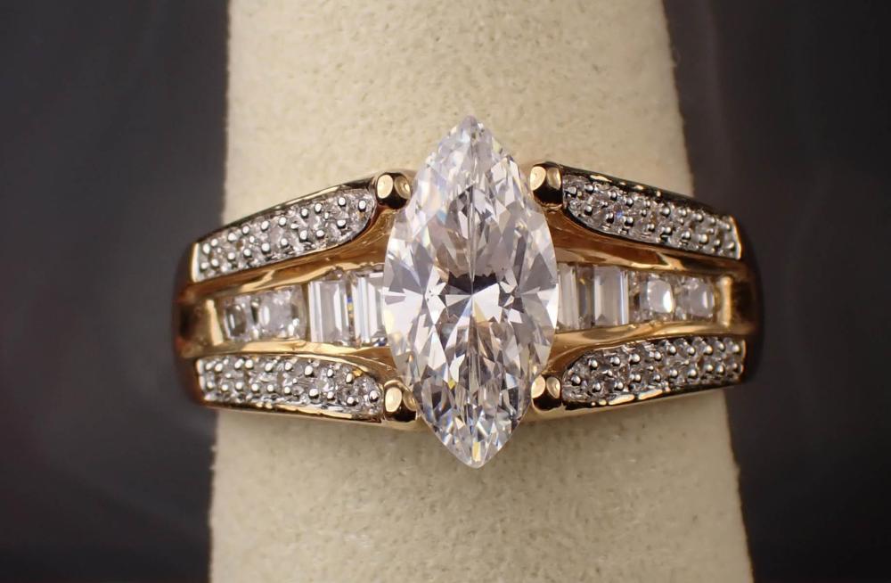 CUBIC ZIRCONIA AND FOURTEEN KARAT