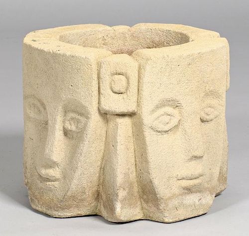 CUBIST CEMENT PLANTERCubist style