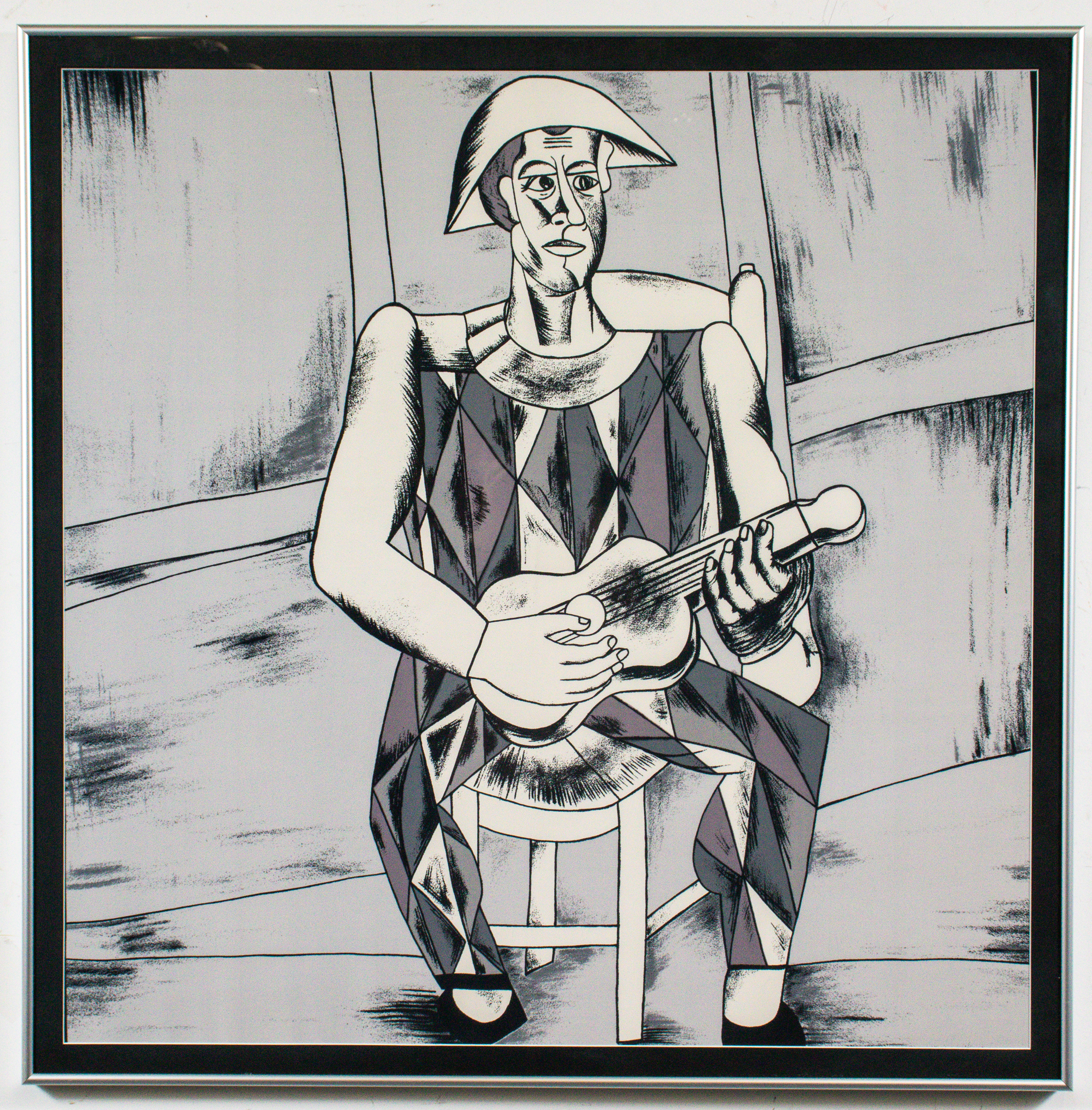 CUBIST GUITAR PLAYER SILK SCARF,