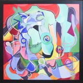 CUBIST OIL ON CANVAS, 20/21ST