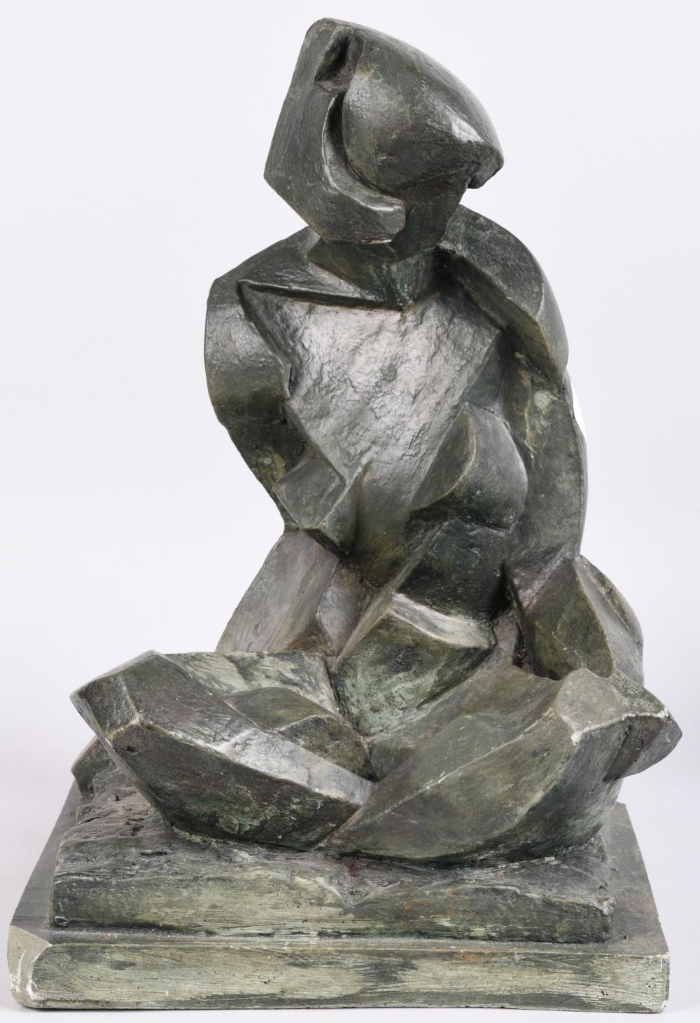 CUBIST STYLE SEATED WOMAN 14 X 9