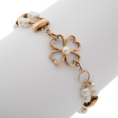 CULTURED PEARL, 14K YELLOW GOL