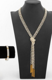 CULTURED PEARL GOLD NECKLACE &