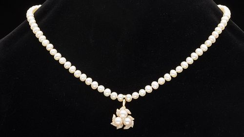CULTURED PEARLS WITH 14K AND