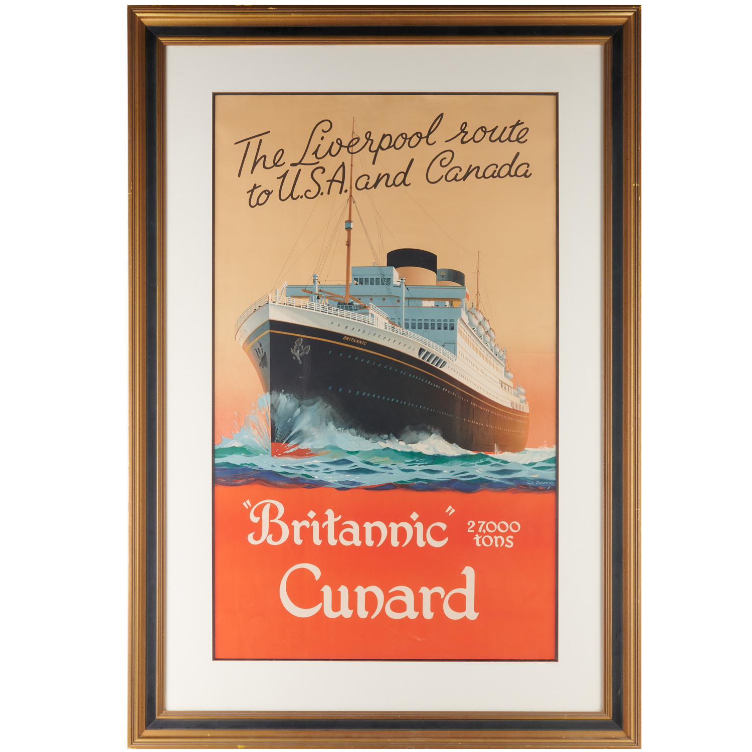 CUNARD "BRITANNIC" STEAMSHIP POSTER