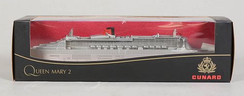 CUNARD QUEEN MARY 2 BRUSHED METAL