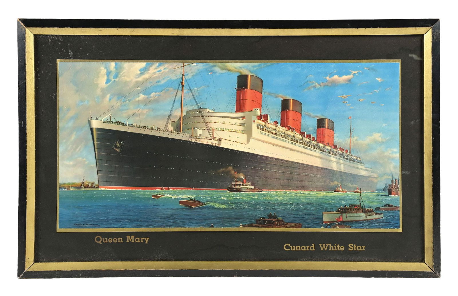 CUNARD WHITE STAR QUEEN MARY FRAMED