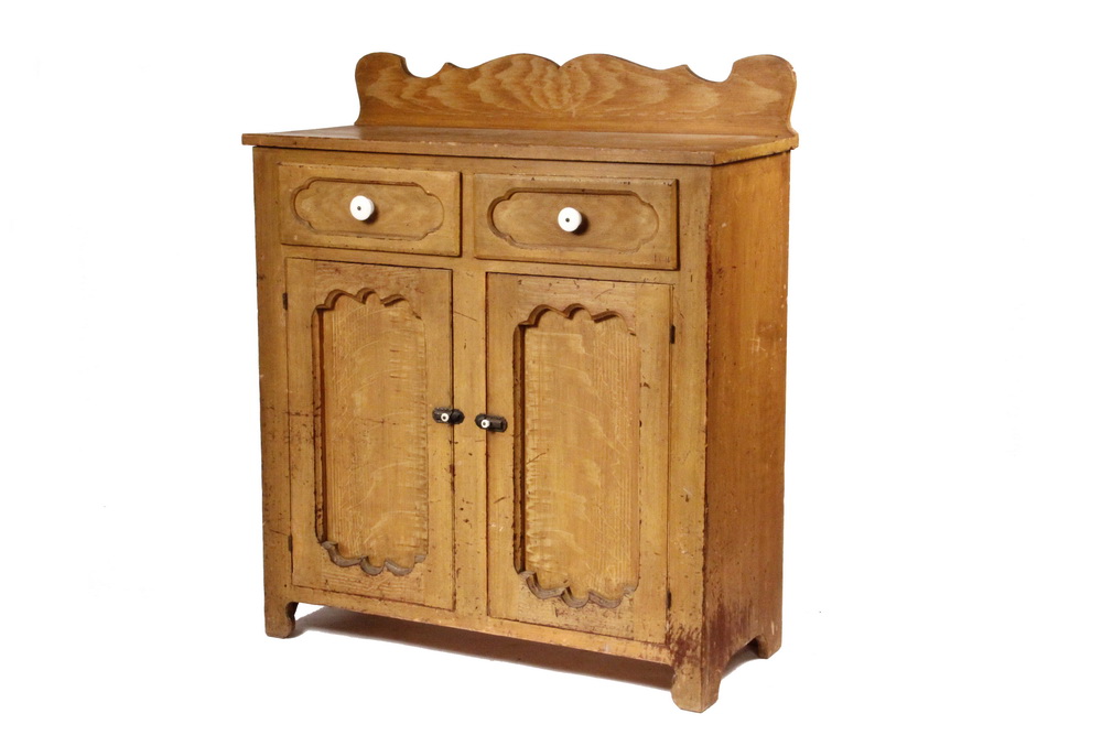 CUPBOARD - 19th c. Grain Painted