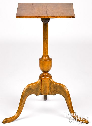 CURLY MAPLE CANDLESTAND, EARLY 19TH