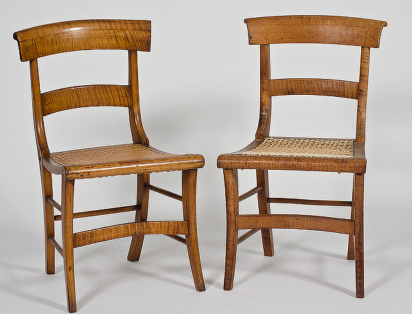 Curly Maple Classical Side Chairs