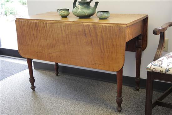 CURLY MAPLE DROP LEAF TABLE. Having