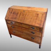 CURLY MAPLE SLANT FRONT DESK: