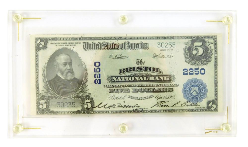 CURRENCY: $5 NATIONAL CURRENCY,