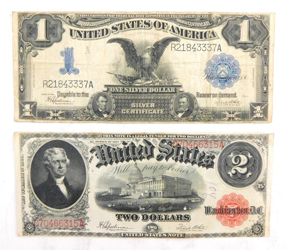 CURRENCY: LOT OF 2 BANK NOTES.