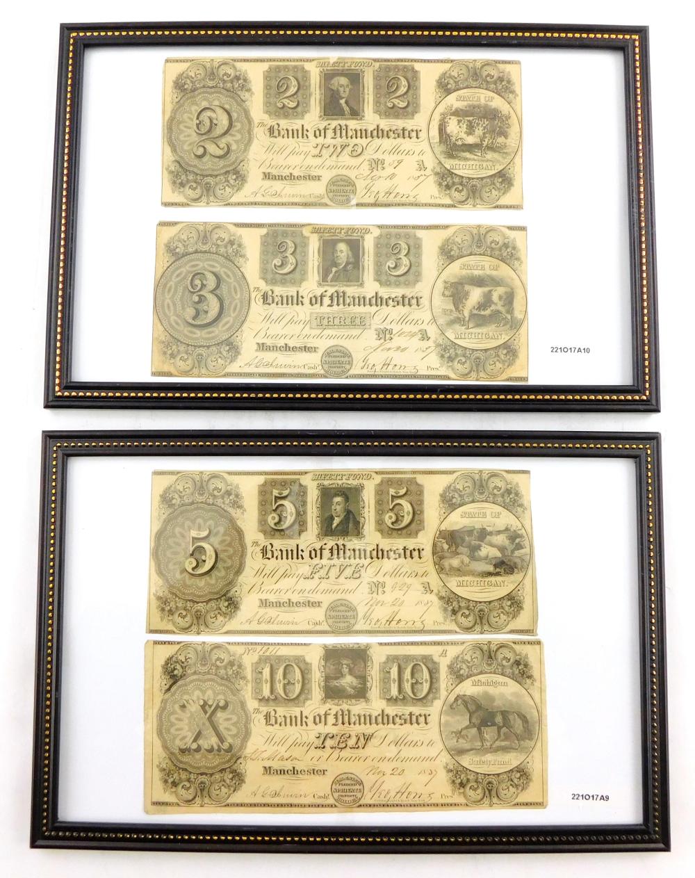 CURRENCY: LOT OF 4 BROKEN BANK