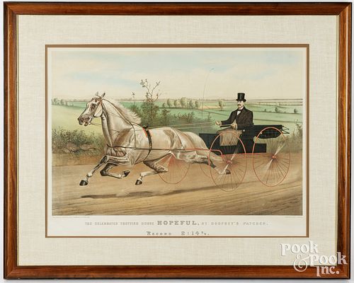 CURRIER &AMP; IVES TROTTING HORSE