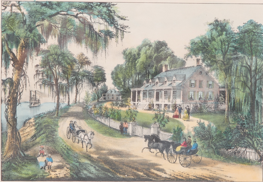 CURRIER AND IVES PRINT "A HOME ON