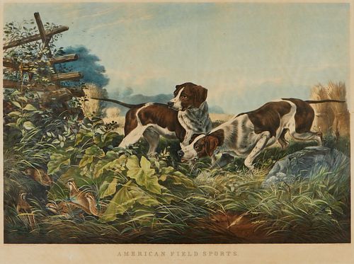 CURRIER & IVES "AM. FIELD SPORTS ON