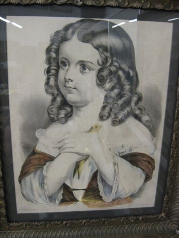 Currier & Ives Lithograph girl