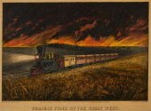 CURRIER & IVES "PRAIRIE FIRES"