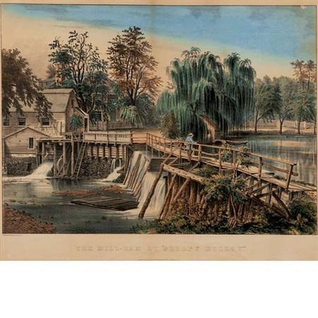 Currier & Ives THE MILL-DAM AT