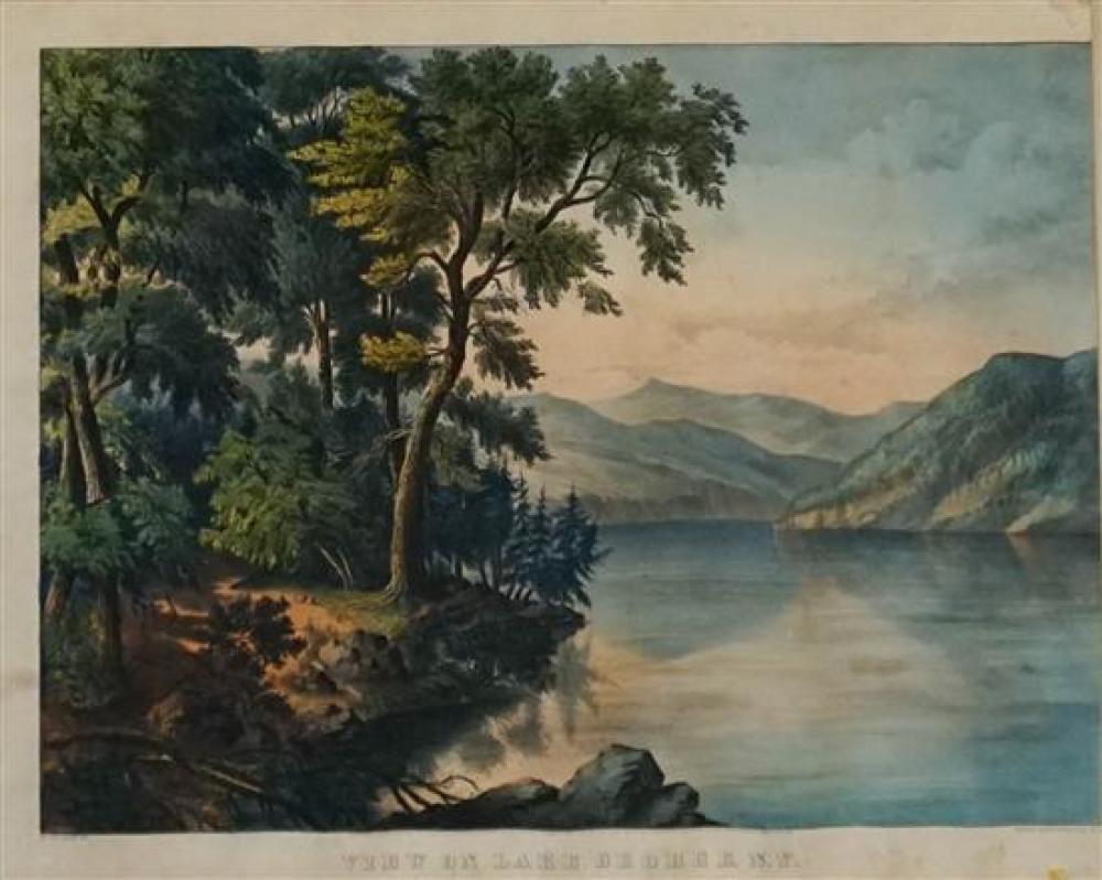 CURRIER & IVES, VIEW ON LAKE