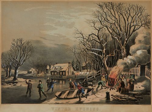 CURRIER & IVES "WINTER EVENING"