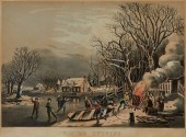 CURRIER & IVES "WINTER EVENING