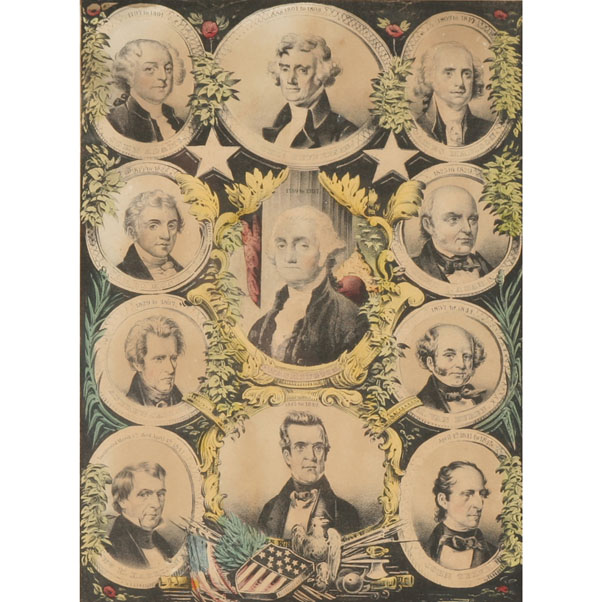 Currier print with United States