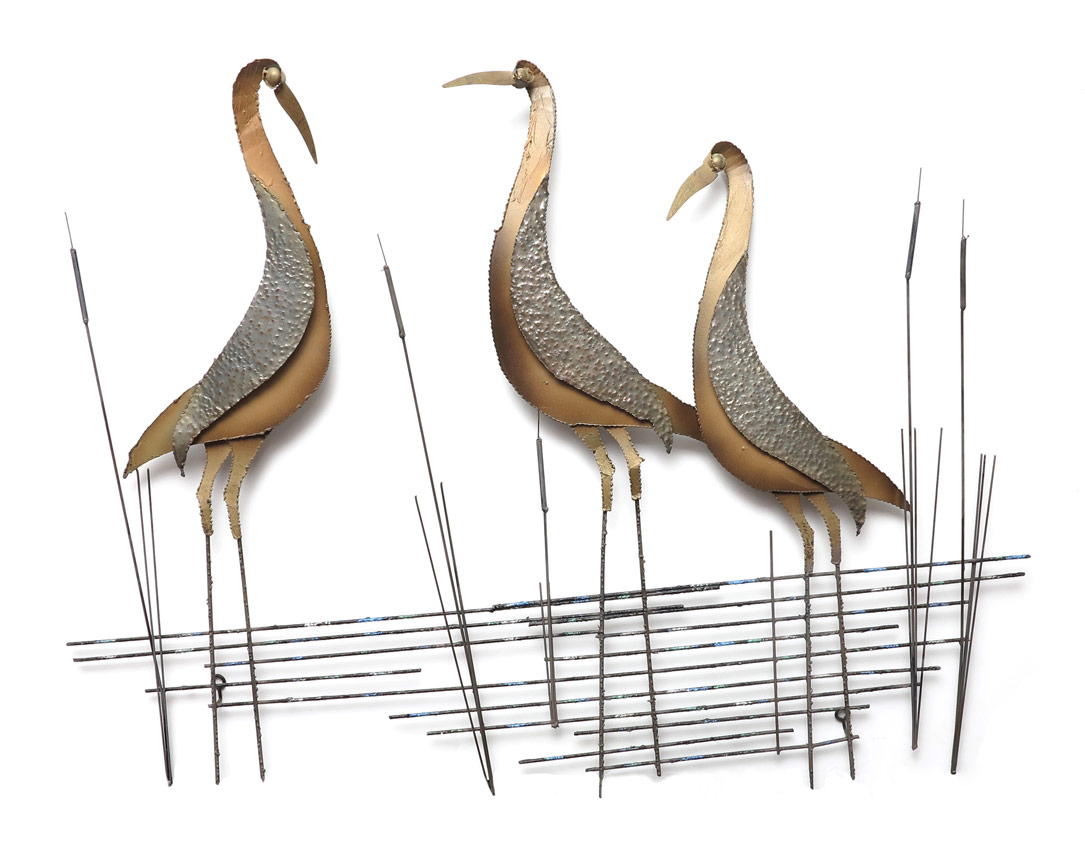 CURTIS JERE BIRDS IN CATTAILS METAL
